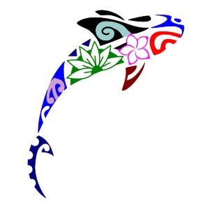 Small Polynesian shark tattoo for the foot