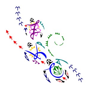 Polynesian style 3 turtle tattoo