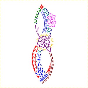 Polynesian style infinity symbol tattoo