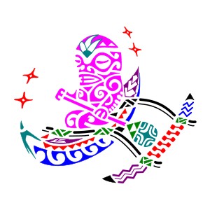 MASVAA Polynesian tattoo style canoe logo