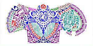 Extended Polynesian half sleeve tattoo