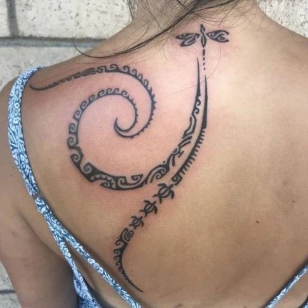 Jessica - SN dragonfly Polynesian tattoo photo